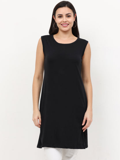 Women's Cotton Plain Sleeveless Long Top Multi Color - (Pack of 2)
