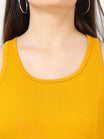 Women's Cotton Plain Sleeveless Mustard Yellow Color Top