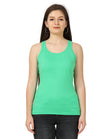Women's Cotton Plain Sleeveless Pista Green Color Top