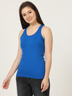 Women's Cotton Plain Sleeveless Royal Blue Color Top