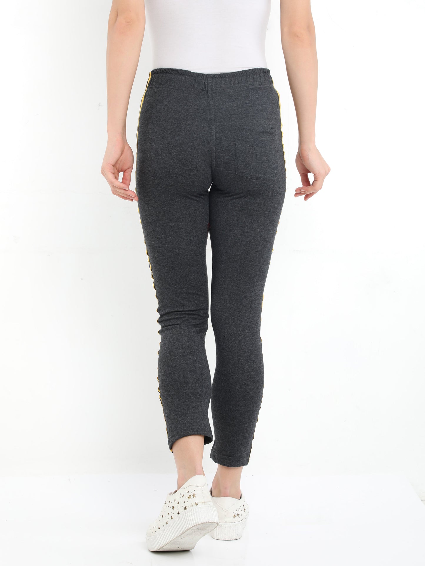 Women's Cotton Charcoal Melange Color Track Pant