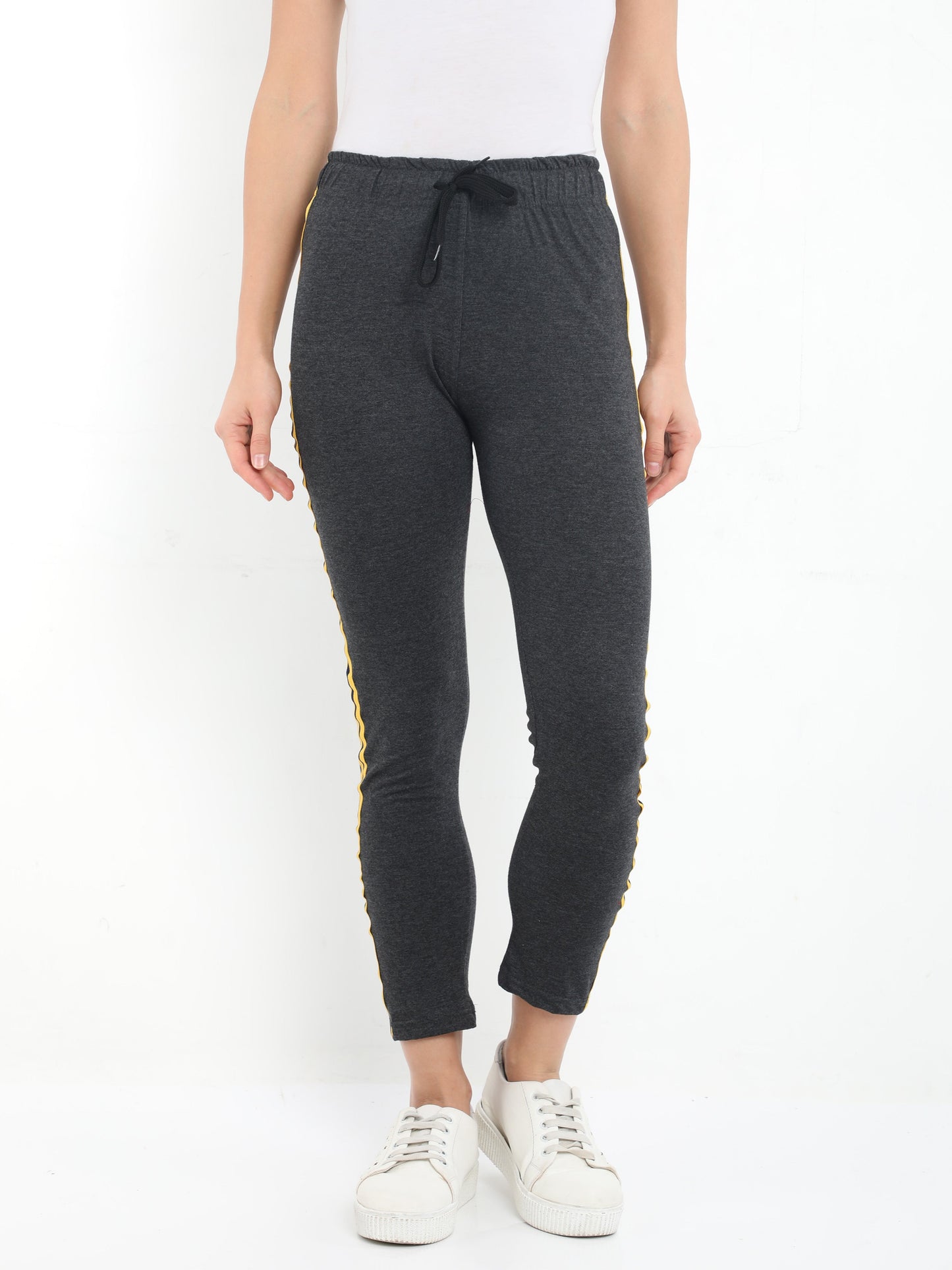 Women's Cotton Charcoal Melange Color Track Pant