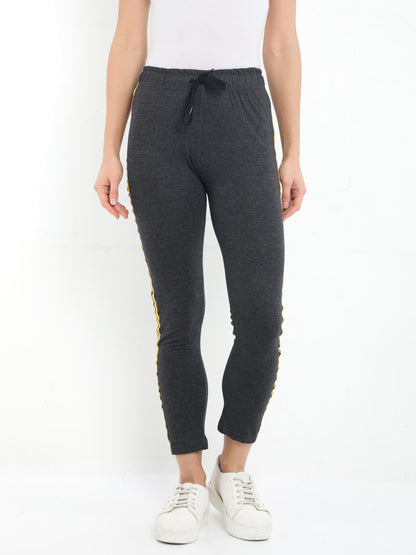 Women's Cotton Charcoal Melange Color Track Pant