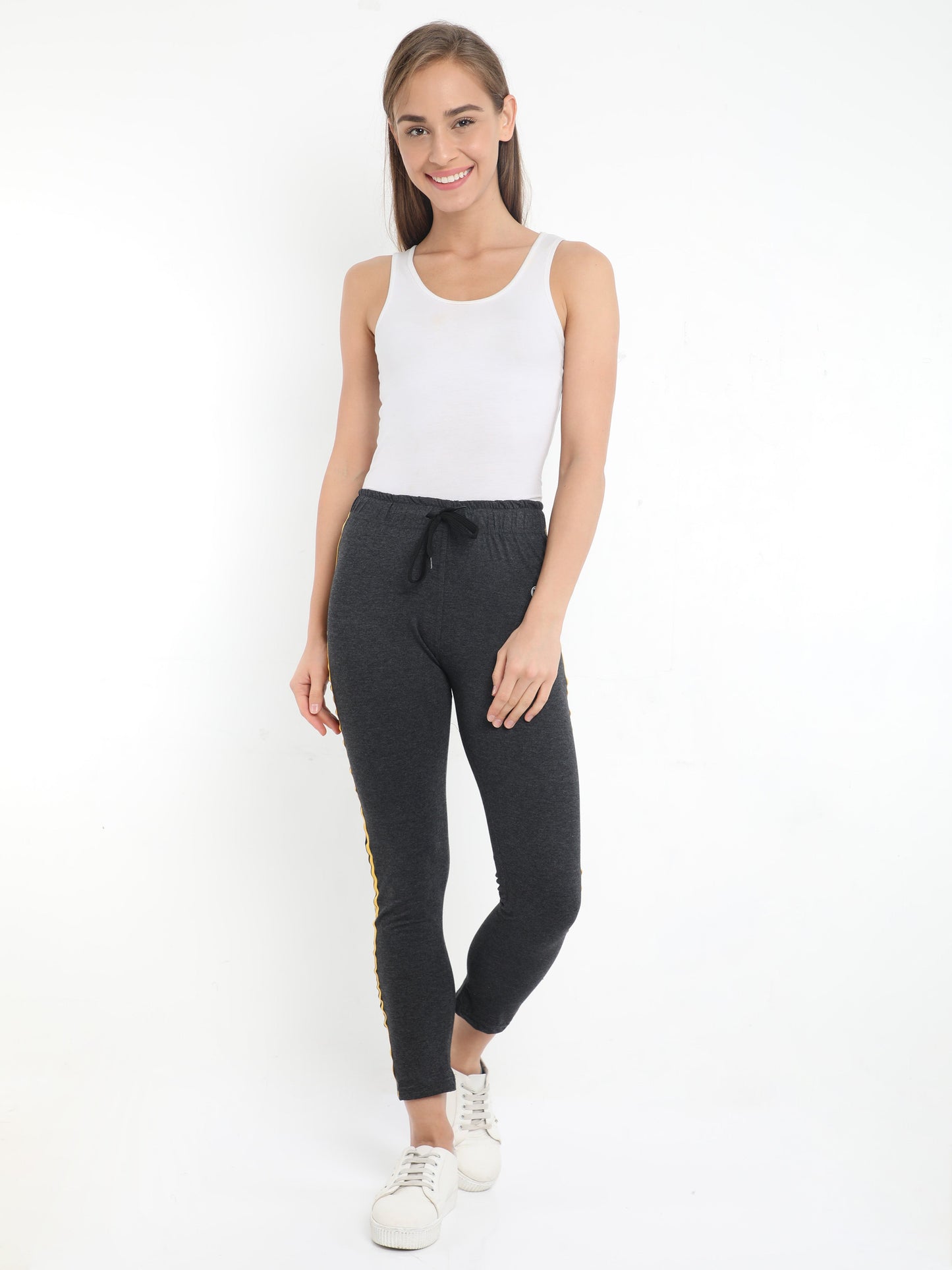 Women's Cotton Charcoal Melange Color Track Pant