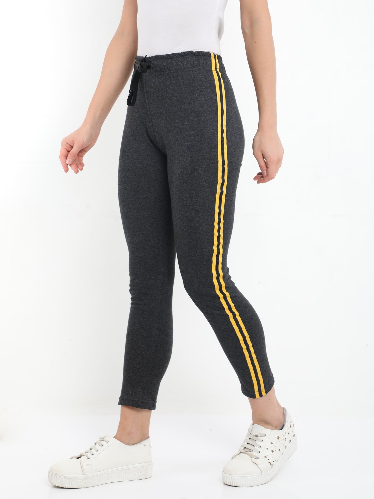Women's Cotton Charcoal Melange Color Track Pant