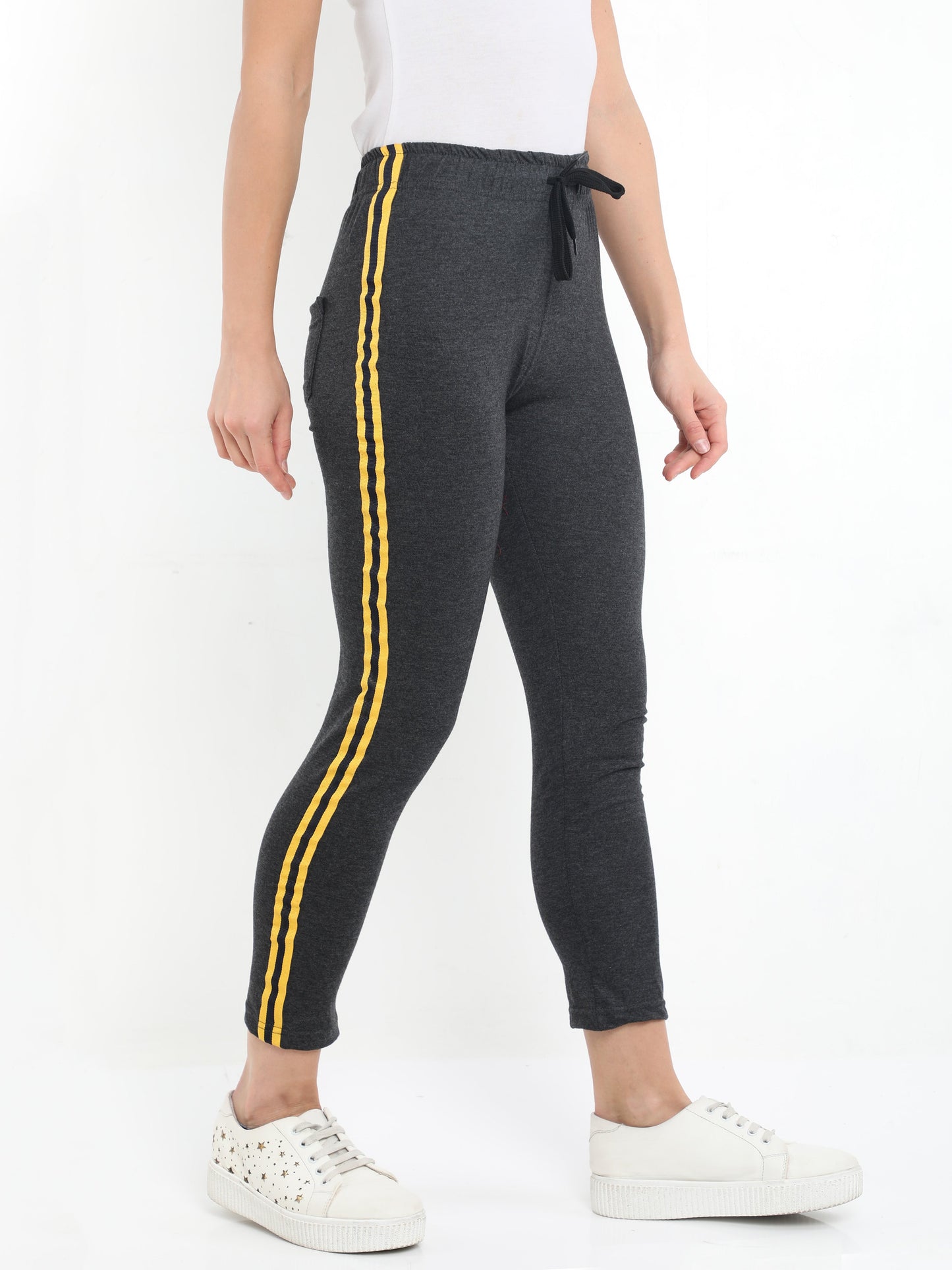 Women's Cotton Charcoal Melange Color Track Pant