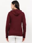 Women's Cotton Plain Maroon Color Sweatshirt Hoodies