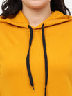Women's Cotton Plain Mustard Yellow Color Sweatshirt Hoodies