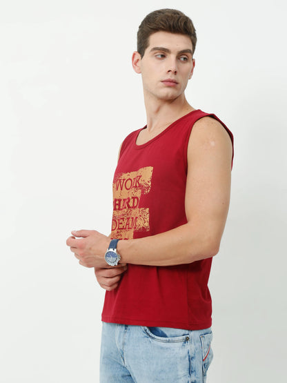 Fleximaa Men's Cotton Printed Sleeveless T-Shirt - fleximaa-so