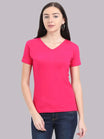 Women's Cotton Plain V Neck Half Sleeve T-Shirt - (Pack of 2)