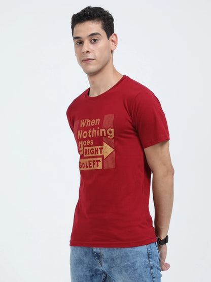 Fleximaa Men's Cotton Printed Round Neck Half Sleeve T-Shirt - fleximaa-so