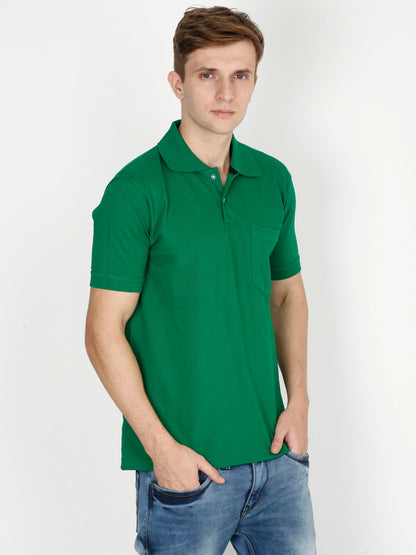 Fleximaa Men's Cotton Plain Polo Neck Half Sleeve T-Shirt - fleximaa-so