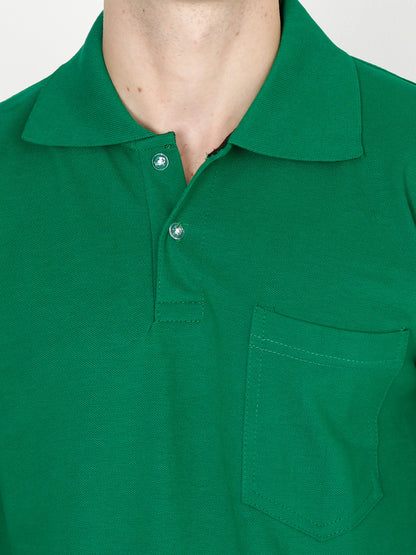 Fleximaa Men's Cotton Plain Polo Neck Half Sleeve T-Shirt - fleximaa-so