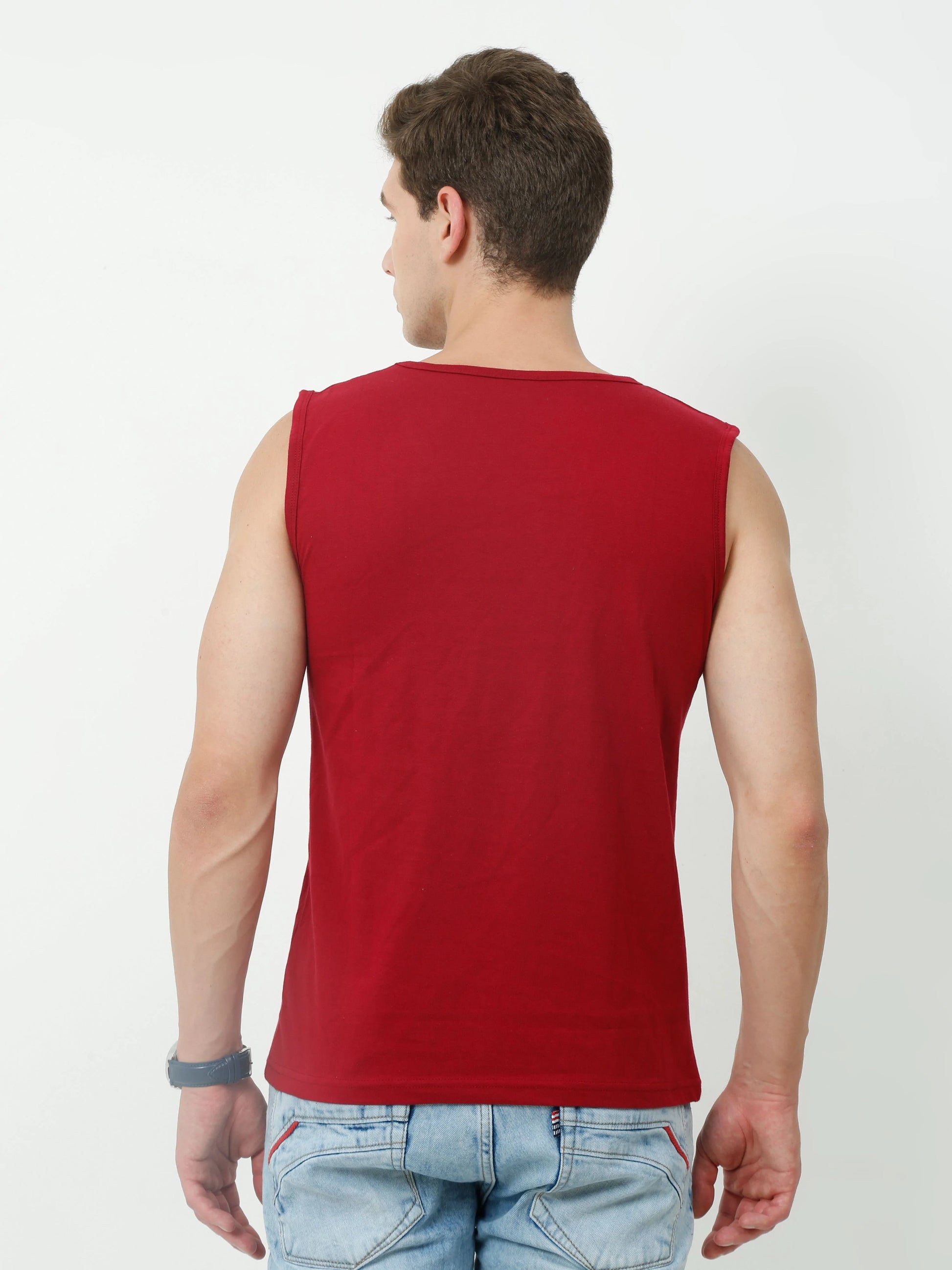 Fleximaa Men's Cotton Printed Sleeveless T-Shirt - fleximaa-so