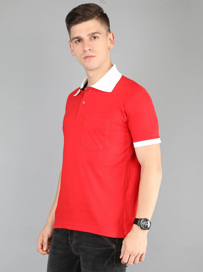Fleximaa Men's Cotton Plain Polo Neck Half Sleeve T-Shirt - fleximaa-so