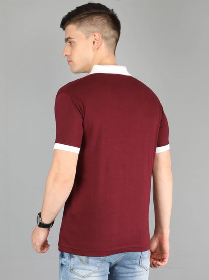 Fleximaa Men's Cotton Plain Polo Neck Half Sleeve T-Shirt - fleximaa-so